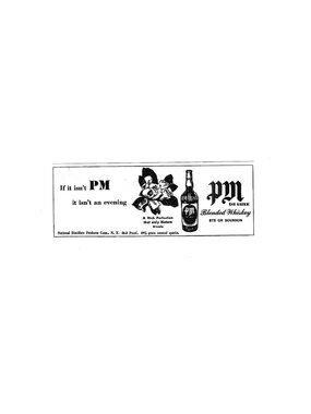 Print Ad PM Deluxe Blended Whiskey Rye Bourbon Cocktail Bar Vintage 1940s Spirit